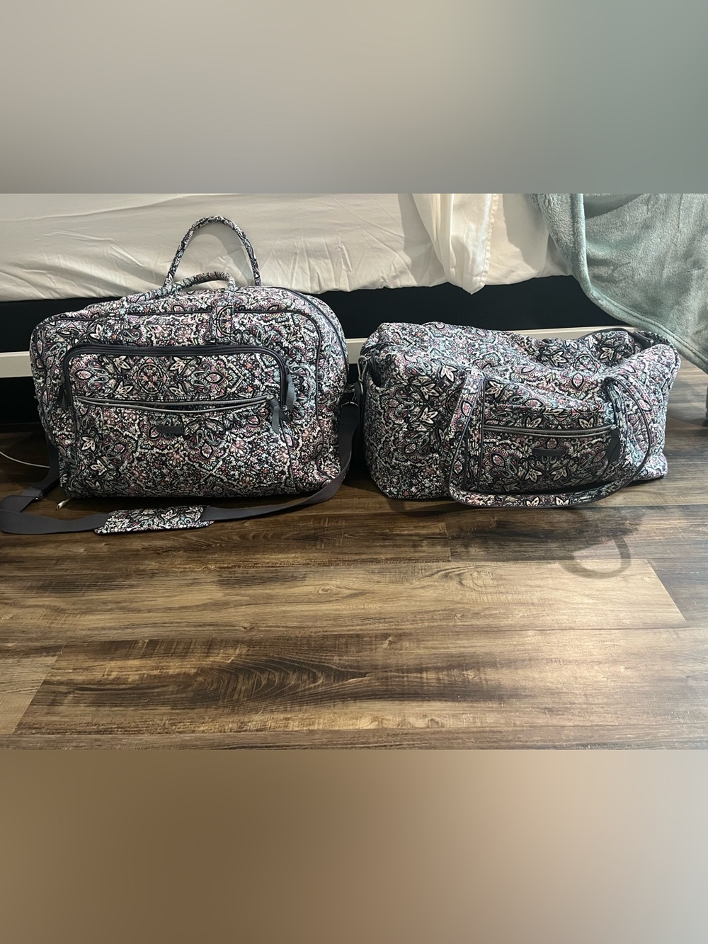 Vera Bradley Quilted Paisley Travel Weekender and Large Duffel Bag